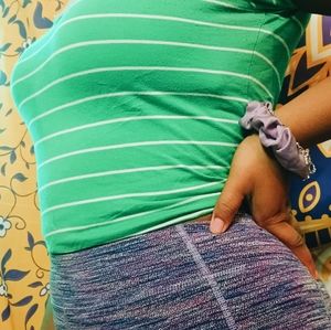 Green and White stripped Polo T-shirt